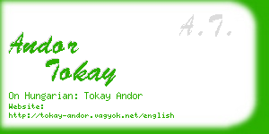 andor tokay business card